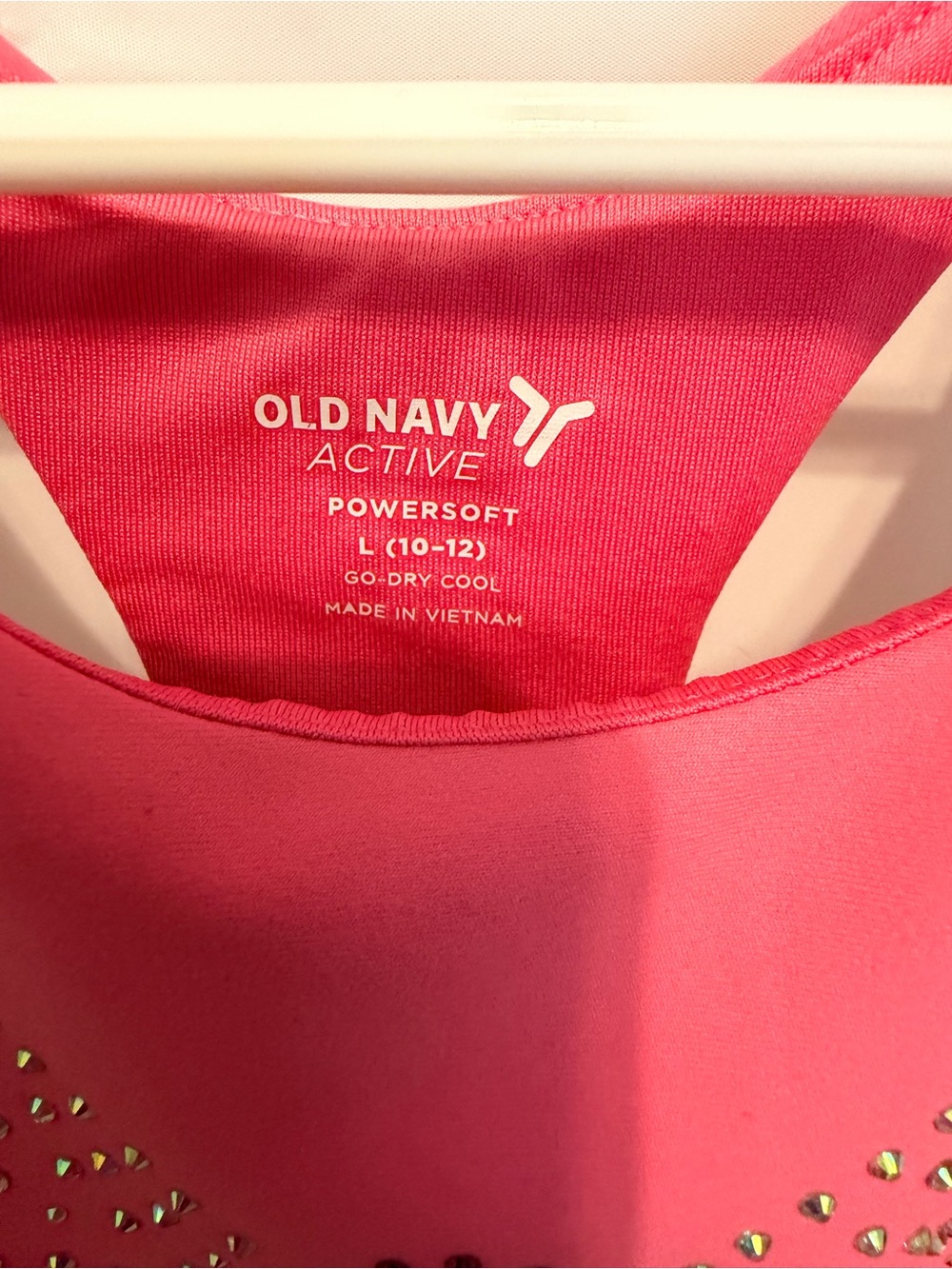 Old Navy Bright Pink Active Tank with Rhinestone Accent - Picture 3 of 3
